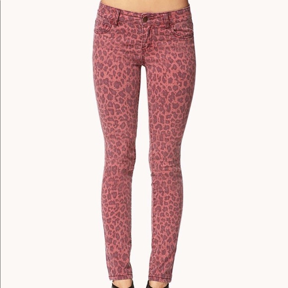 leopard print skinny jeans forever 21
